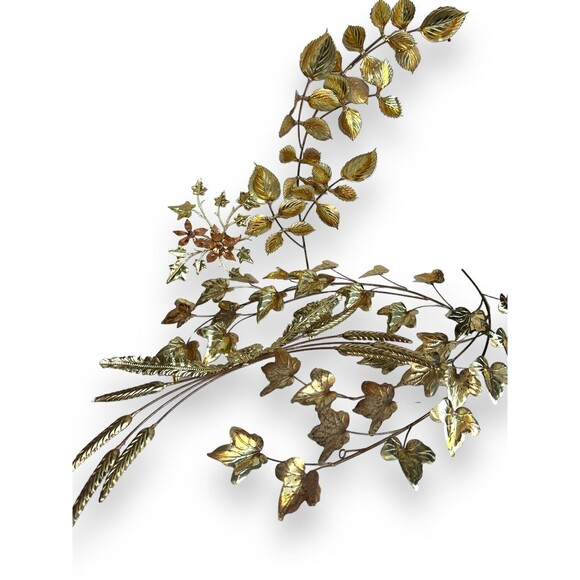 Vintage MCM Brass Copper Metal Flower Wall Art Decor Set of 5 Mid Century Modern - Picture 13 of 13